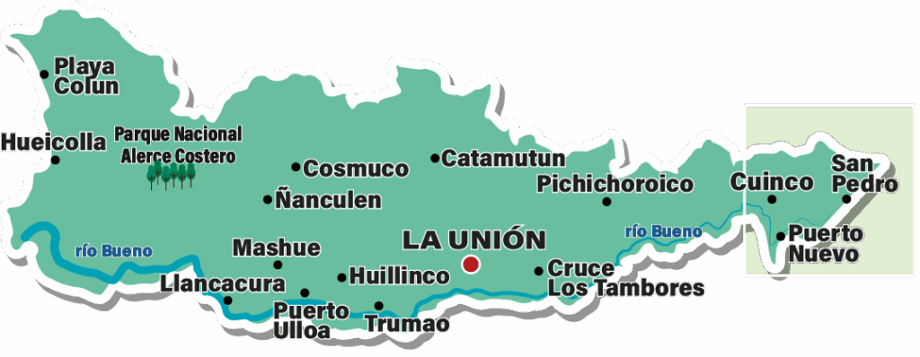 mapa lago ranco